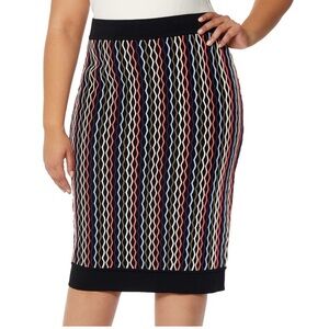Rebel Wilson X Falling Angels Woman's Multicolor Textured Pencil Skirt Size 3X